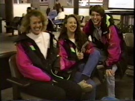 Mary, Deb, and Andy in the airport